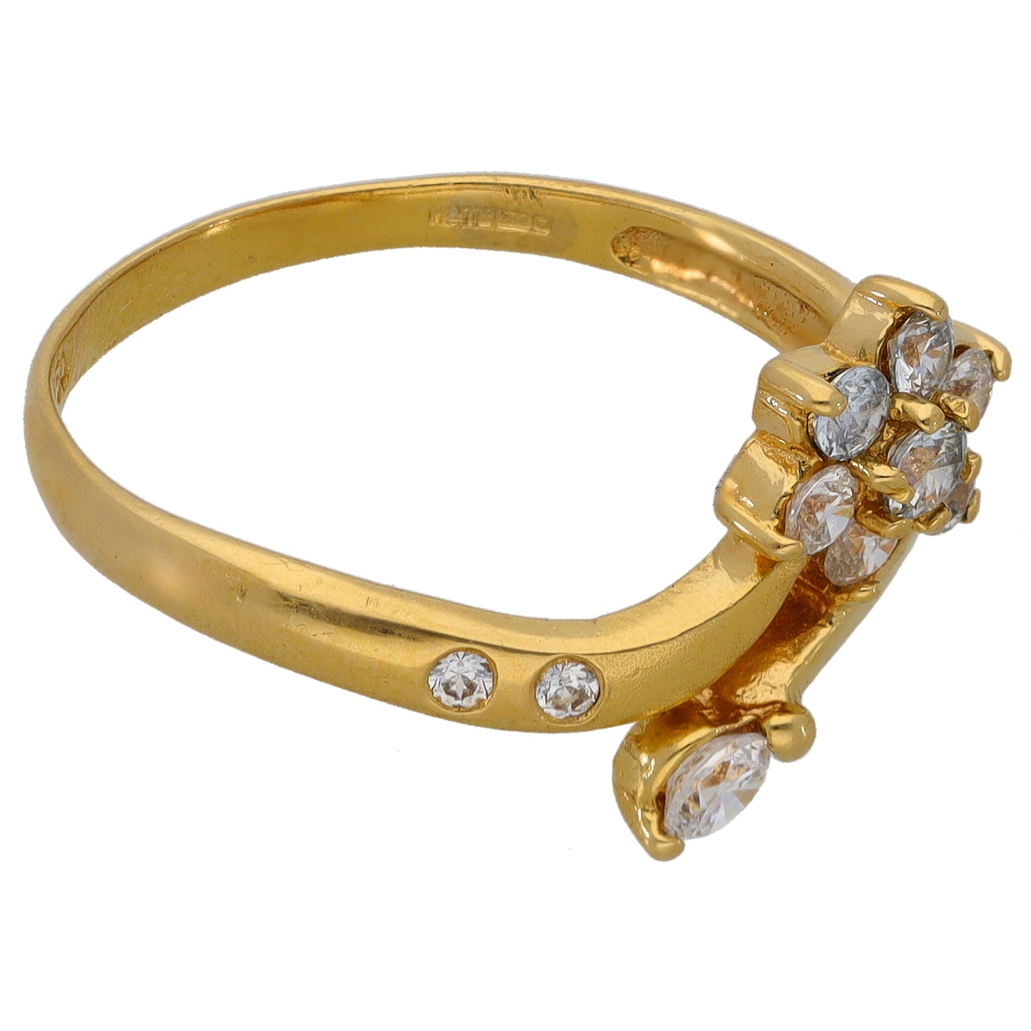 18ct Gold Cubic Zirconia Dress/Cocktail Ring Size P