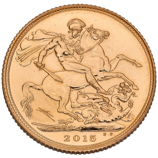 22ct Gold Queen Elizabeth II Full Sovereign Coin 2015