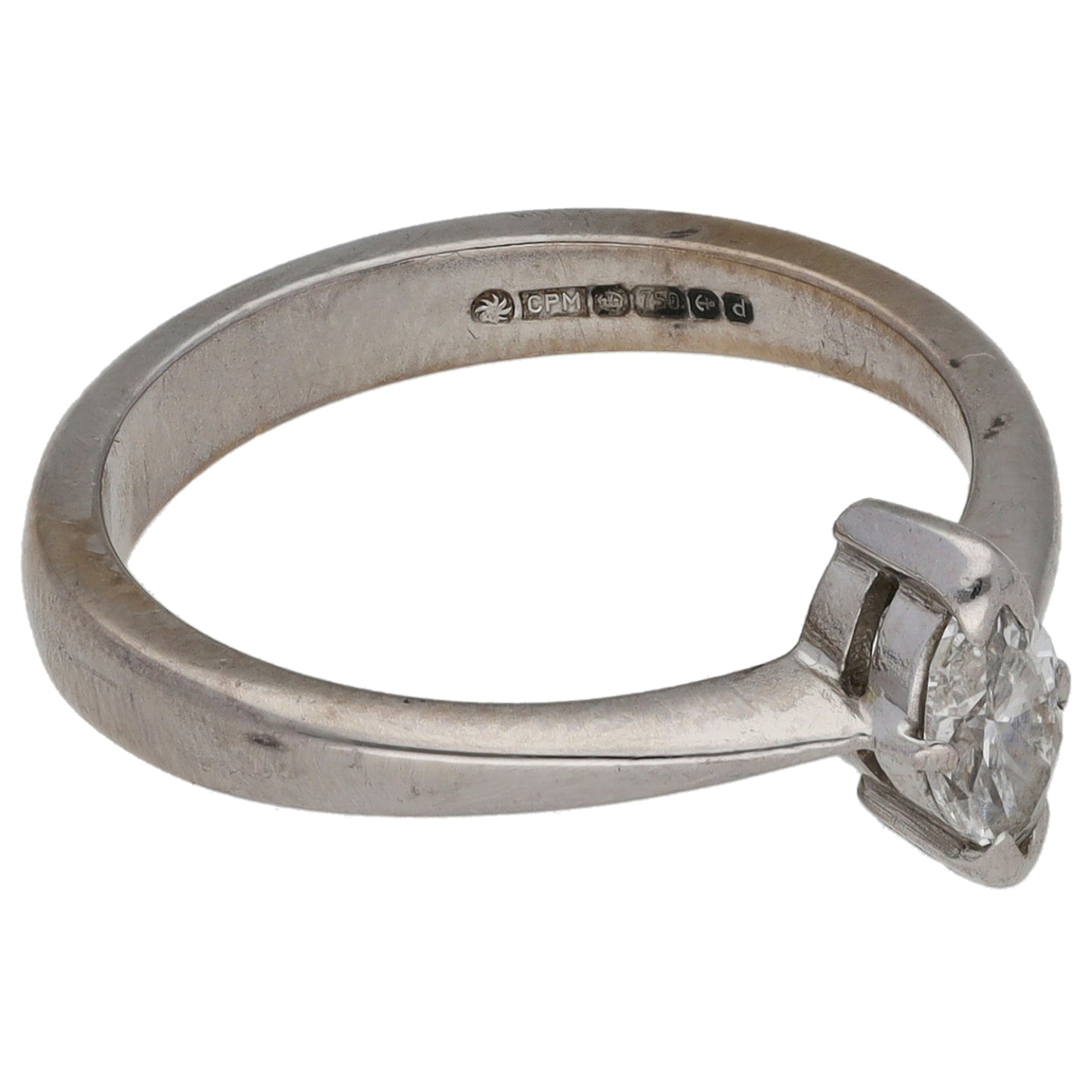 18ct White Gold 0.20ct Diamond Solitaire Ring Size K