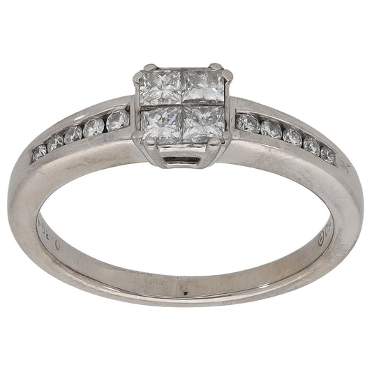 18ct White Gold 0.39ct Diamond Dress/Cocktail Ring Size K