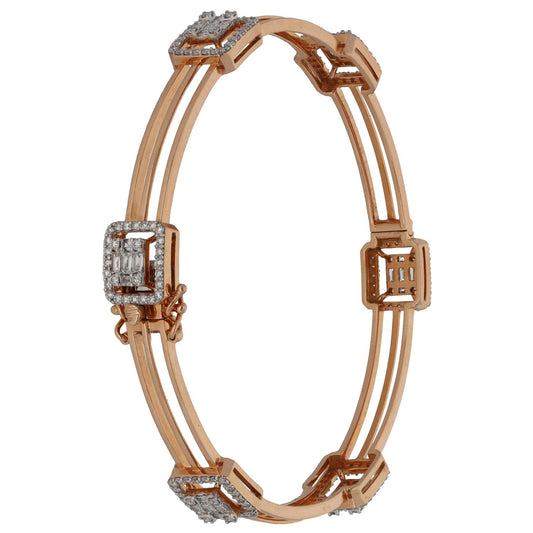 18ct Rose Gold 2.09ct Diamond Fancy Stone Set Bracelet