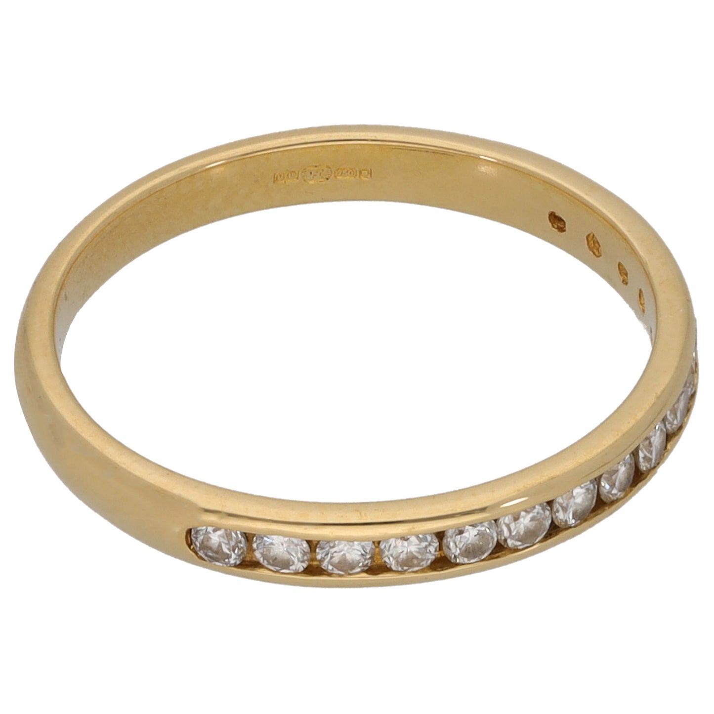 18ct Gold 0.32ct Diamond Half Eternity Ring Size L