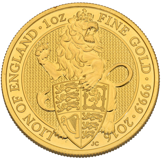 24ct Gold Lion Of England 1 OZ Coin 2016