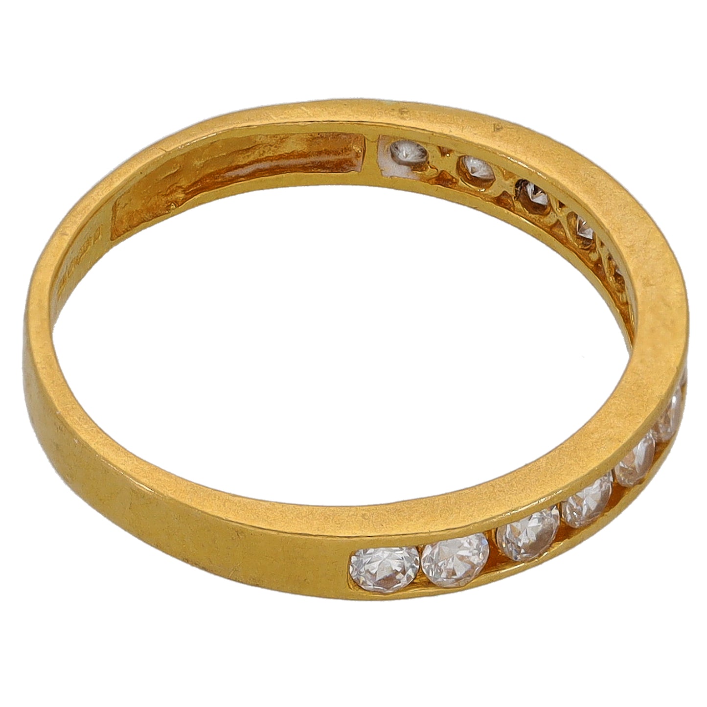 22ct Gold Cubic Zirconia Half Eternity Ring Size L