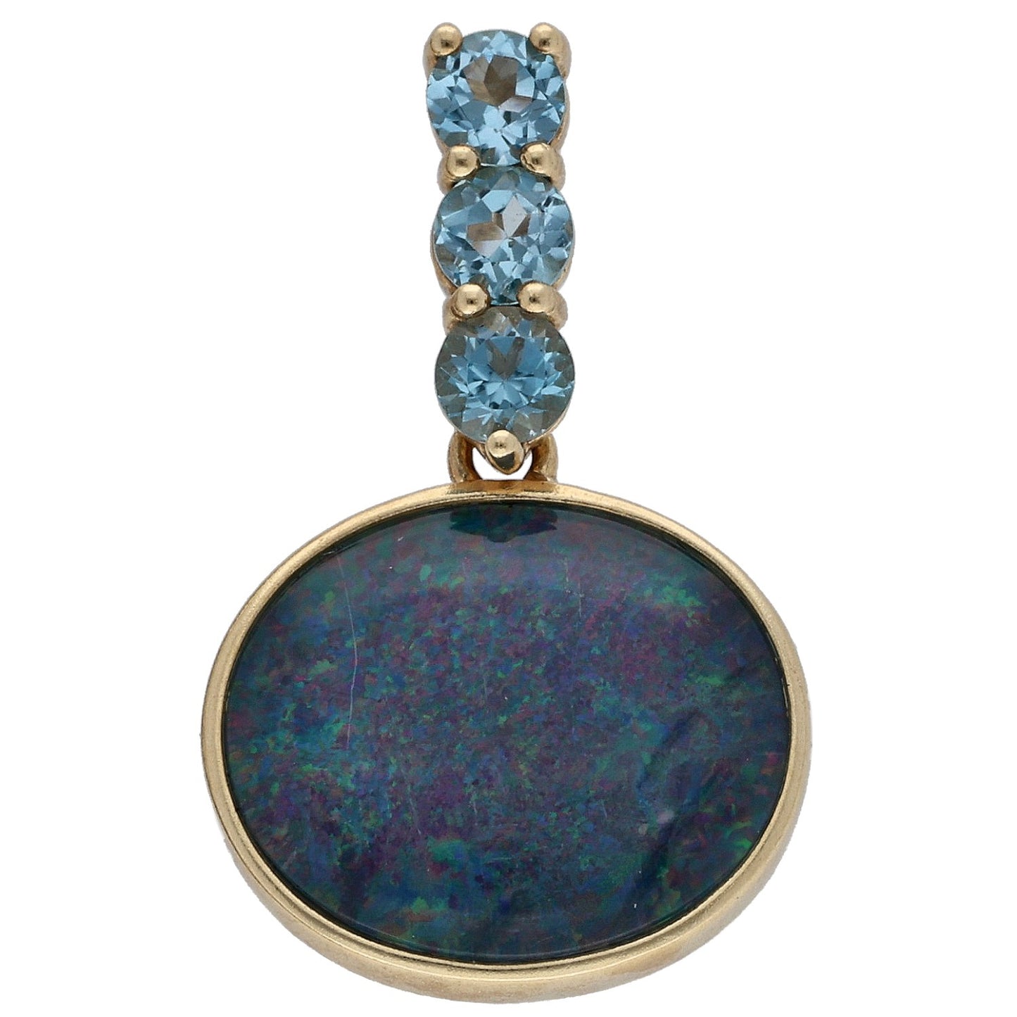 9ct Gold Opal Triplet & Topaz Dress/Cocktail Pendant