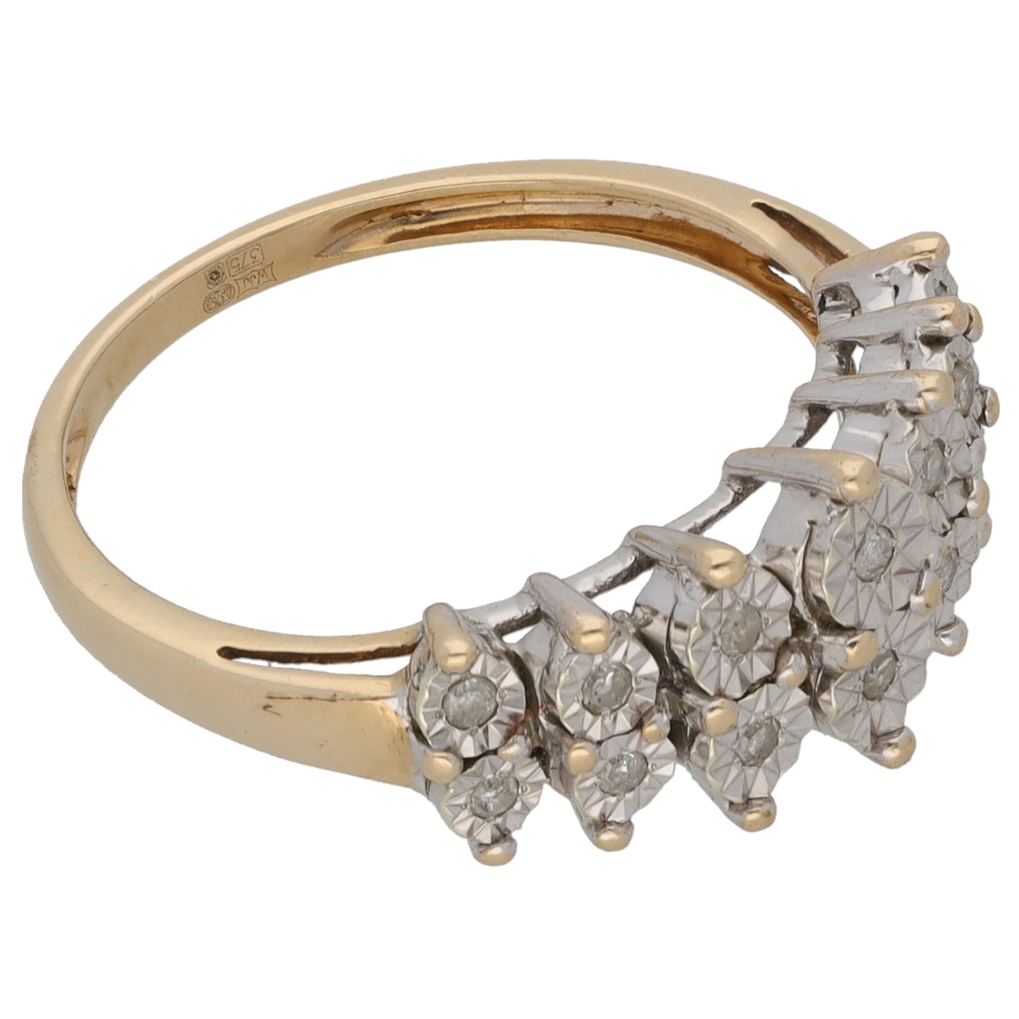 9ct Gold 0.10ct Diamond Dress/Cocktail Ring Size N