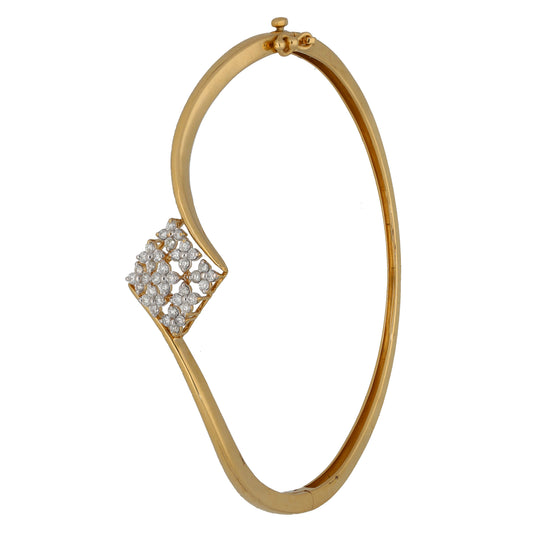 18ct Gold 0.36ct Diamond Hinged/Clasp Bangle