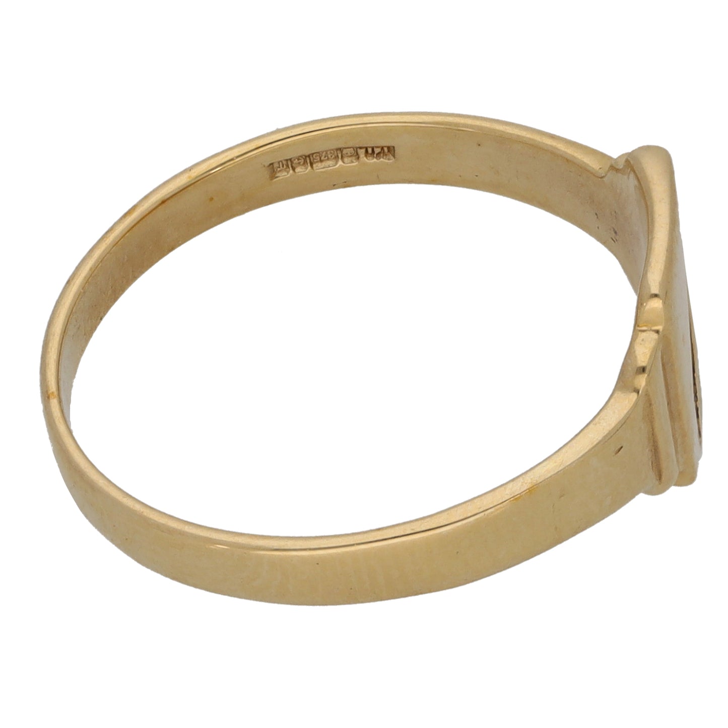 9ct Gold Patterned Signet Ring Size N