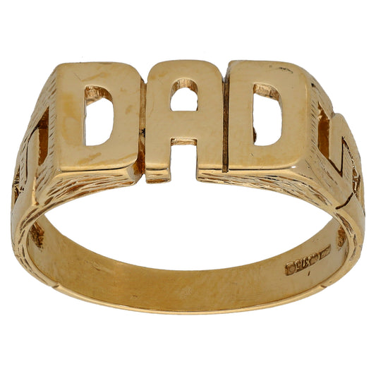 9ct Gold Dad Ring Size V