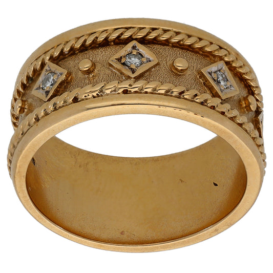 9ct Gold 0.10ct Diamond Alternative Ring Size P