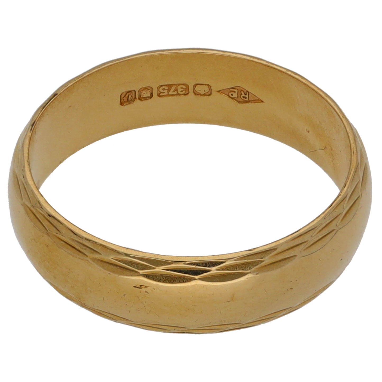 9ct Gold Plain Wedding Ring Size K