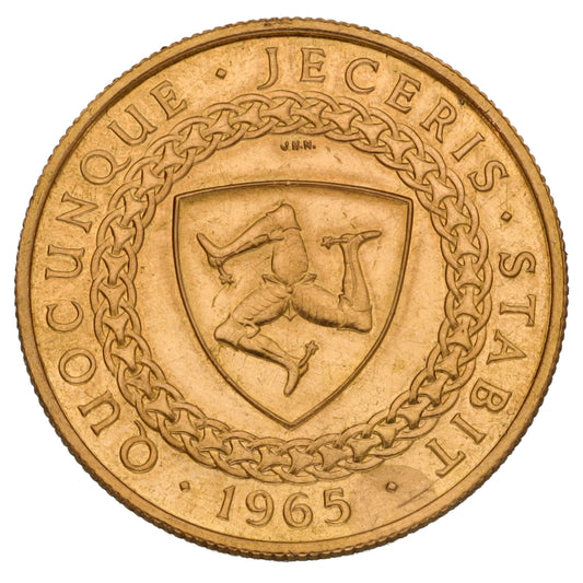 22ct Gold Isle Of Man Half Sovereign Coin 1965