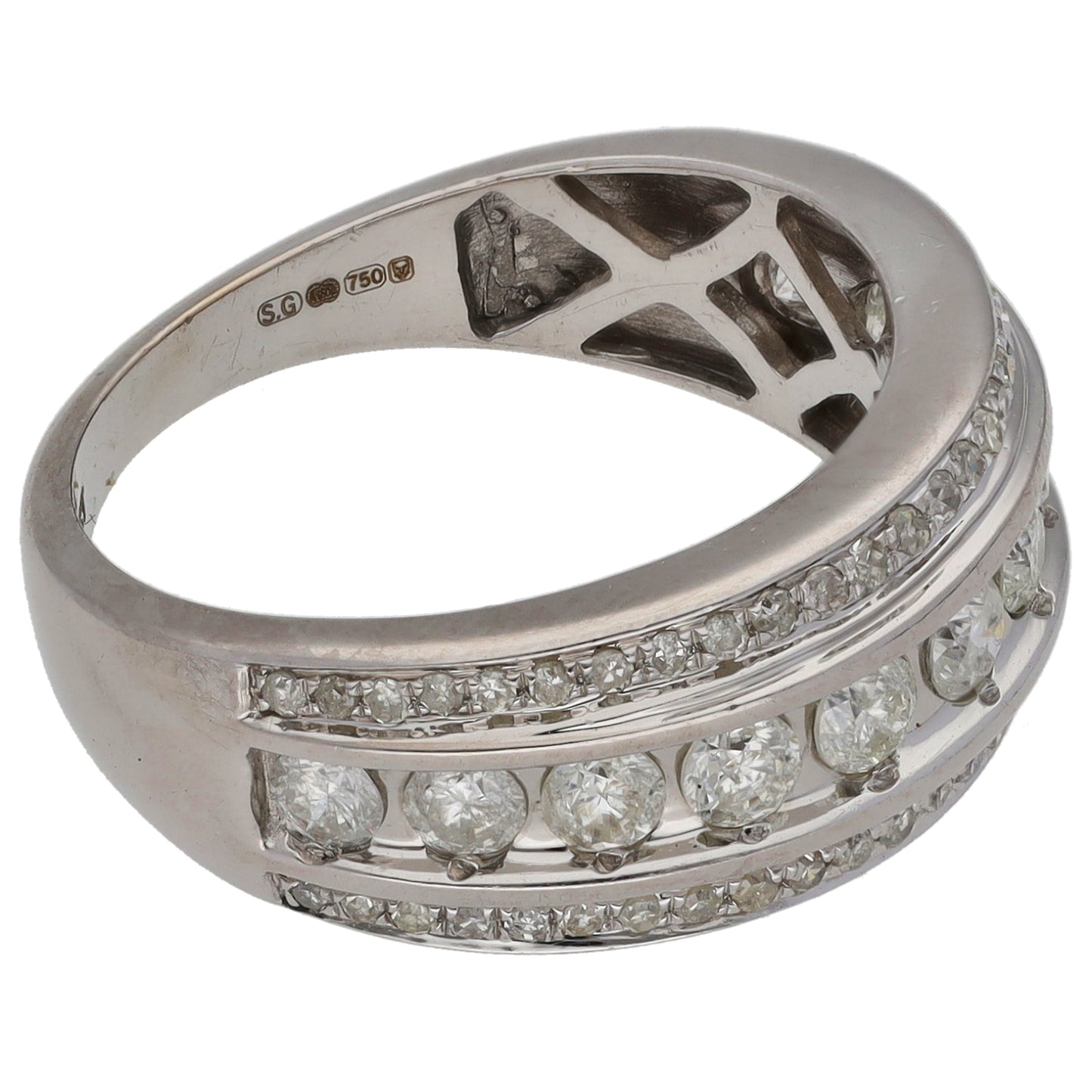 18ct White Gold 1.00ct Diamond Dress/Cocktail Ring Size L