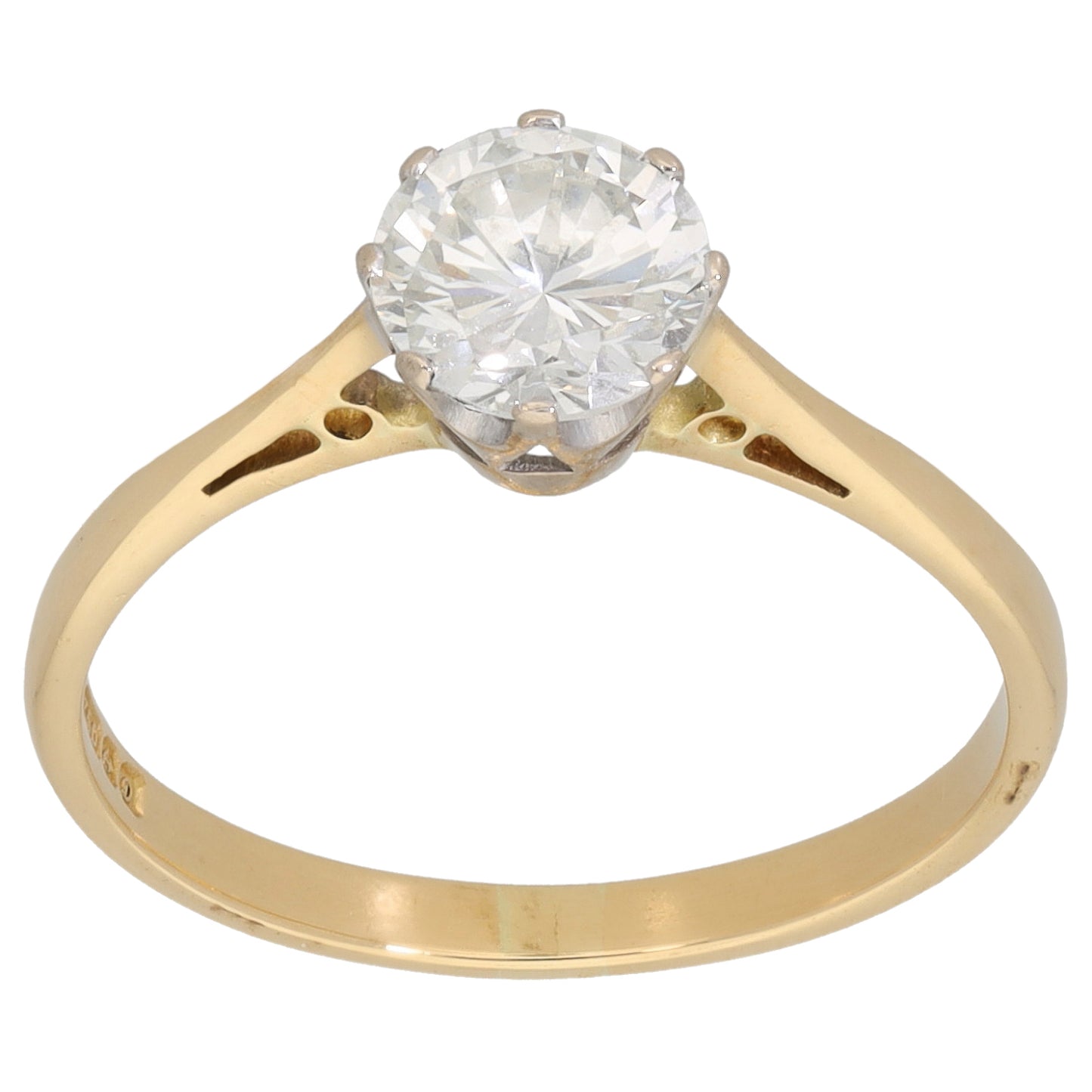 18ct Gold 0.95ct Diamond Solitaire Ring Size O