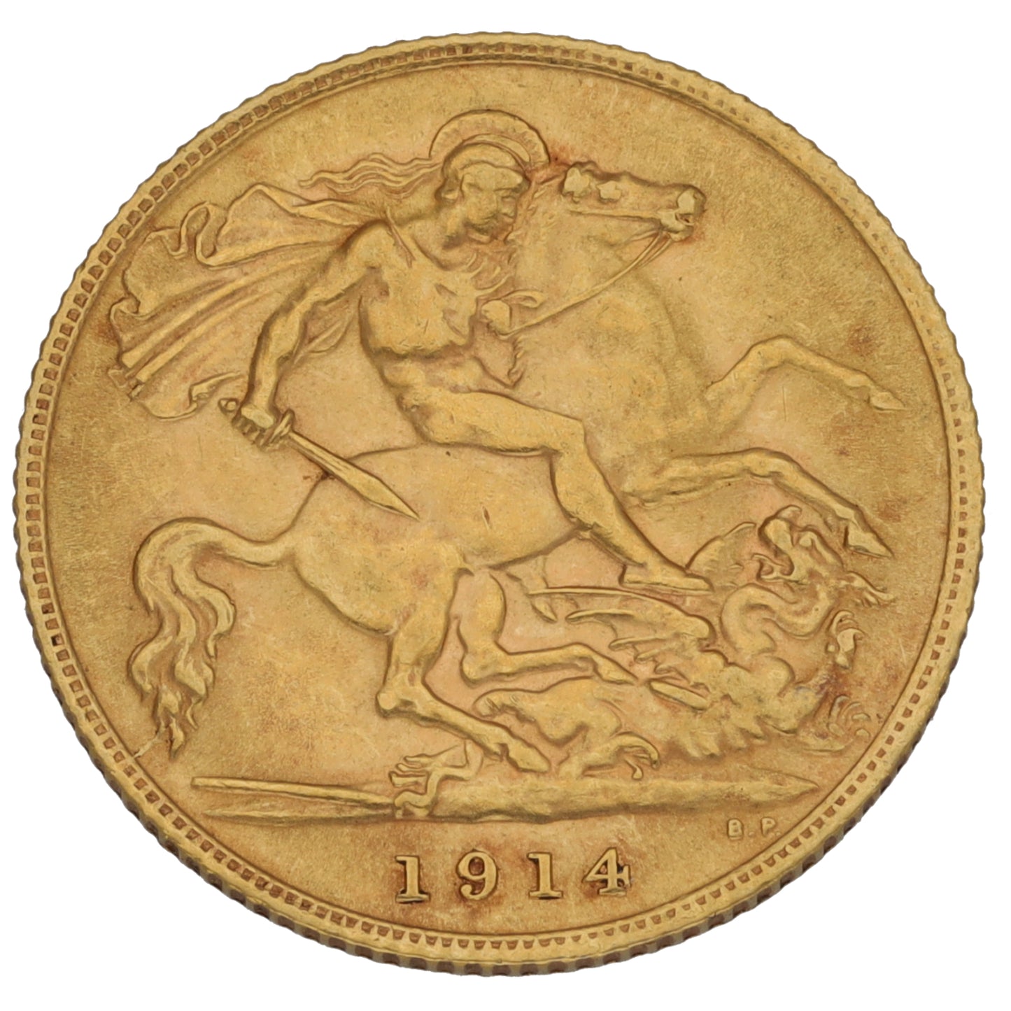 22ct Gold King George V Half Sovereign Coin 1914