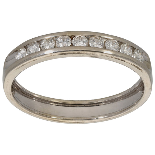 9ct White Gold 0.25ct Diamond Half Eternity Ring Size N