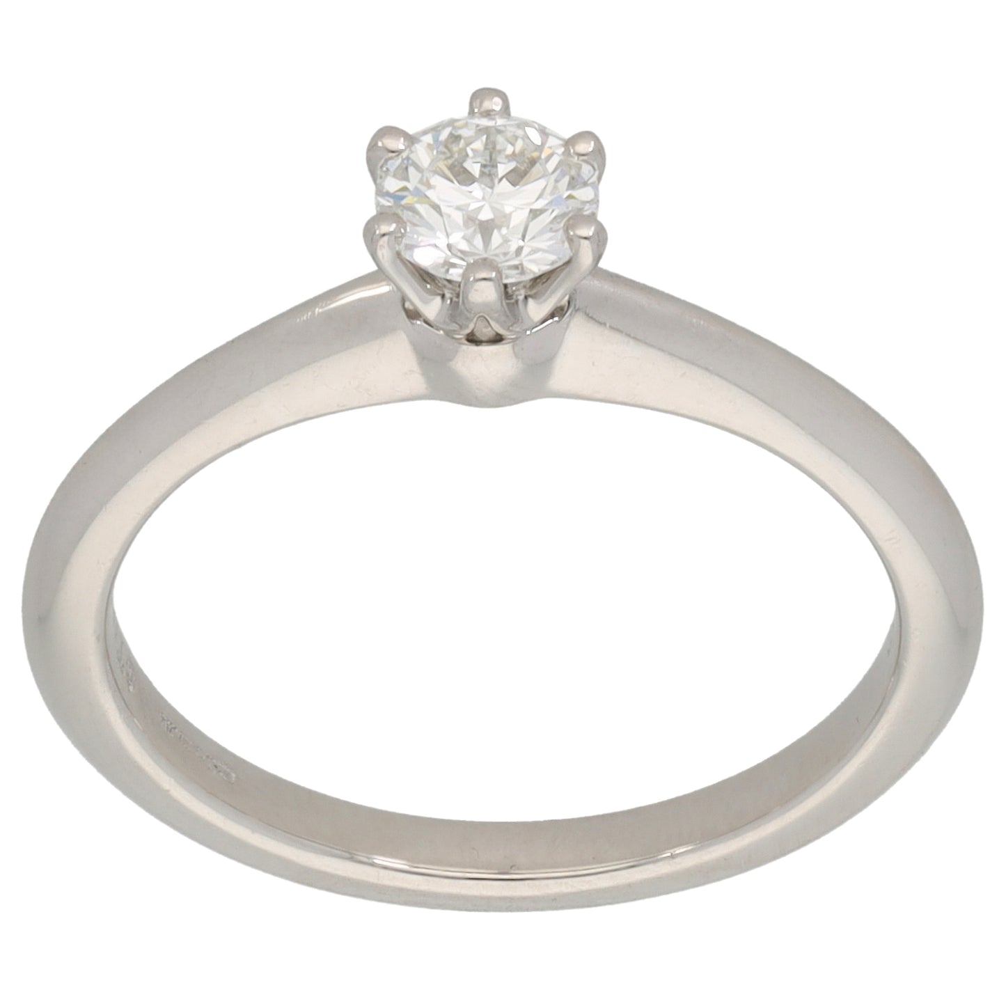 Platinum 0.38ct Diamond Solitaire Ring Size L