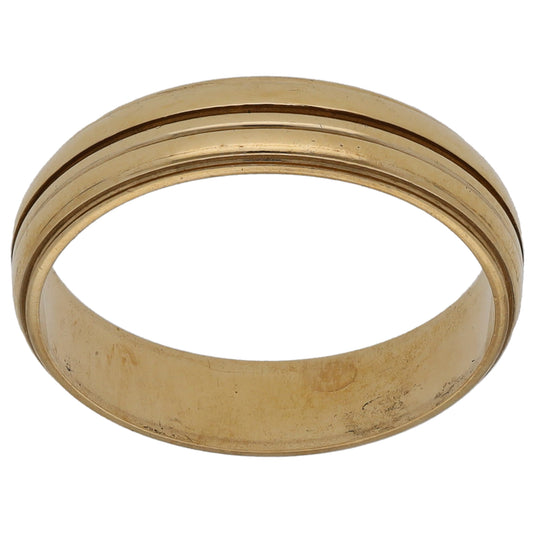 9ct Gold Patterned Wedding Ring Size K