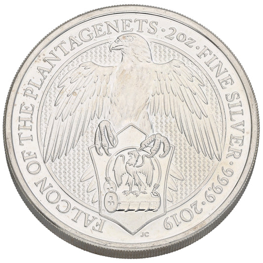 Fine Silver Falcon Of The Plantagenets 2 OZ Coin 2019