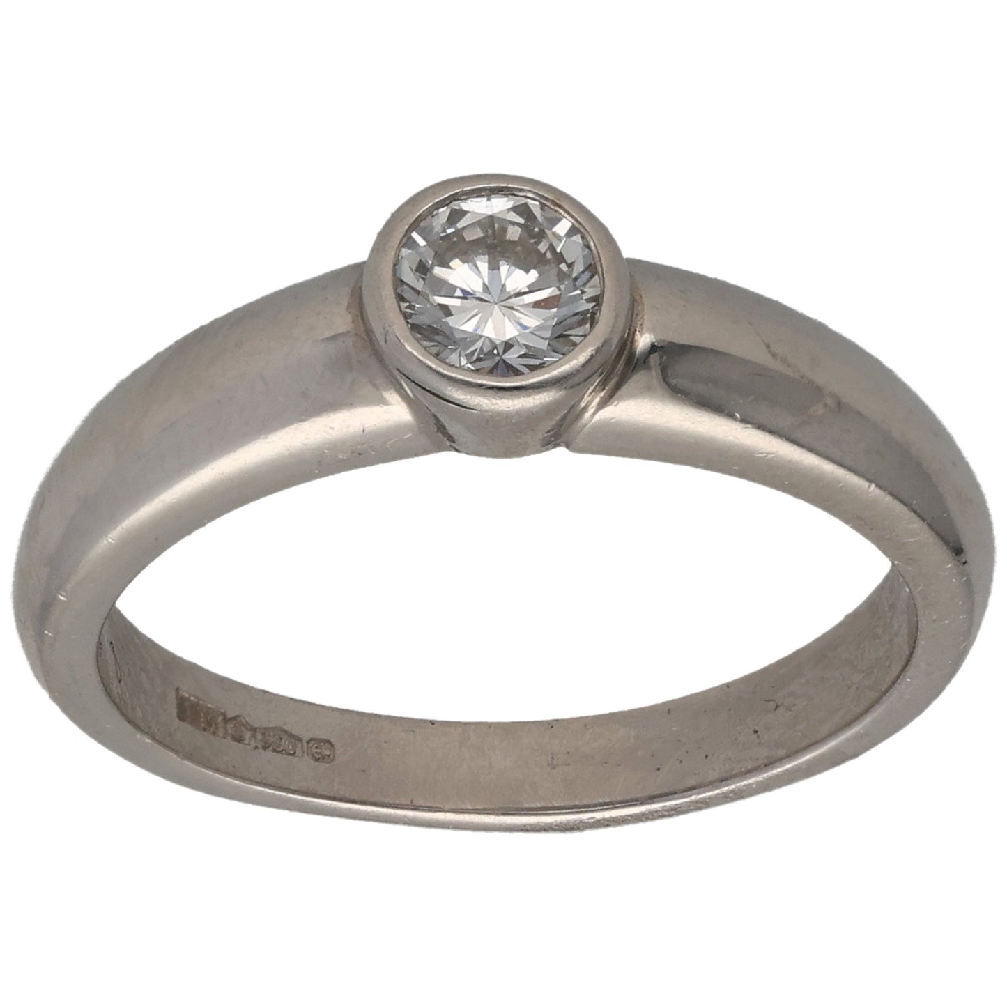 Platinum 0.30ct Diamond Solitaire Ring Size L