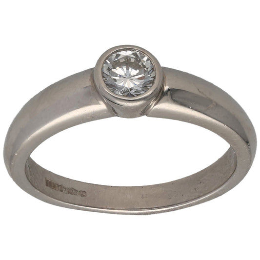 Platinum 0.30ct Diamond Solitaire Ring Size L