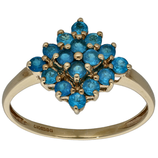 9ct Gold Apatite Dress/Cocktail Ring Size U