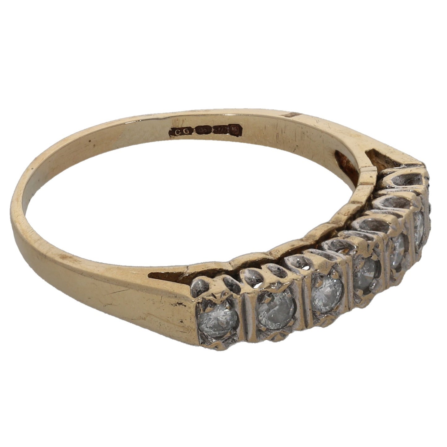9ct Gold 0.25ct Diamond Half Eternity Ring Size N