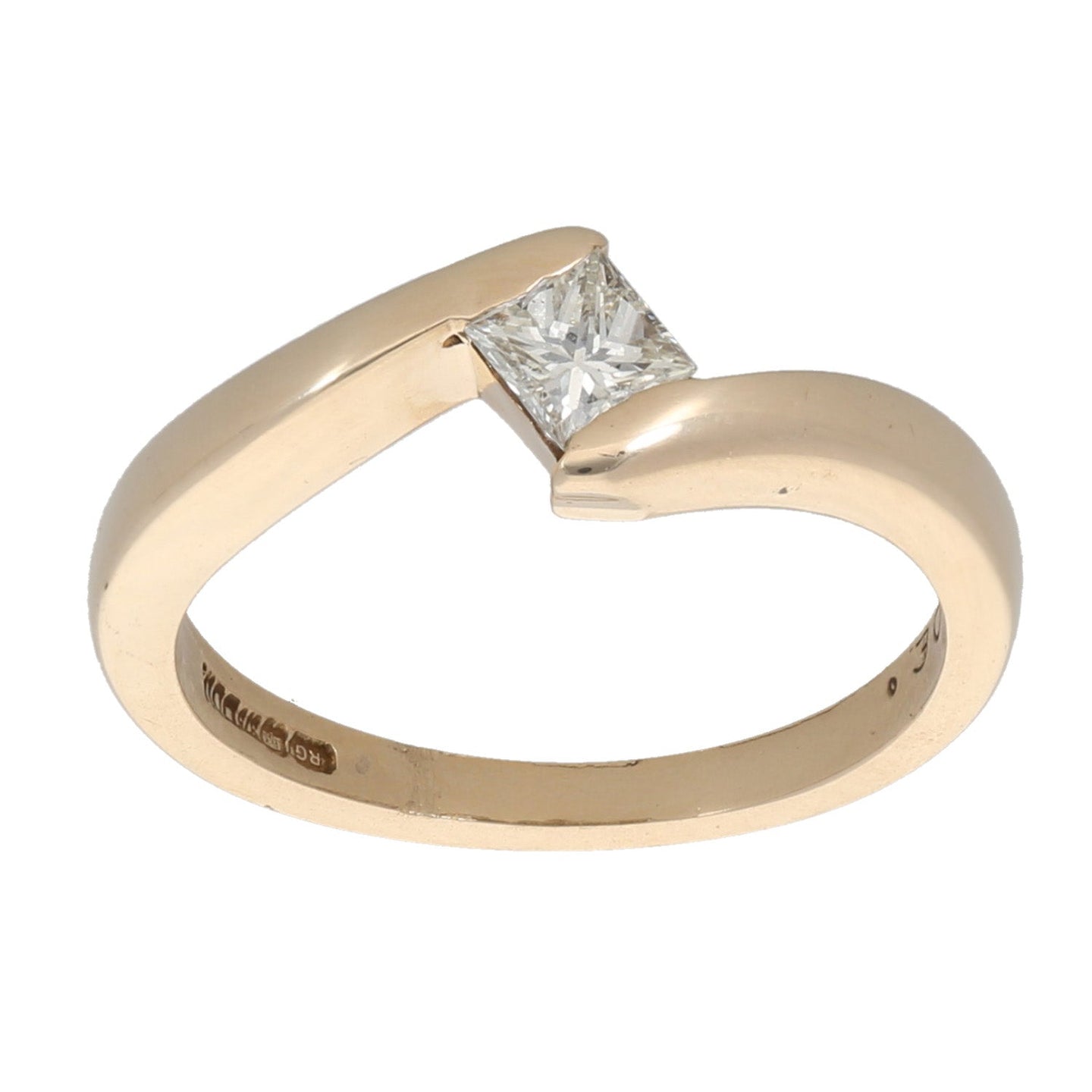 9ct Gold 0.30ct Diamond Solitaire Ring Size M
