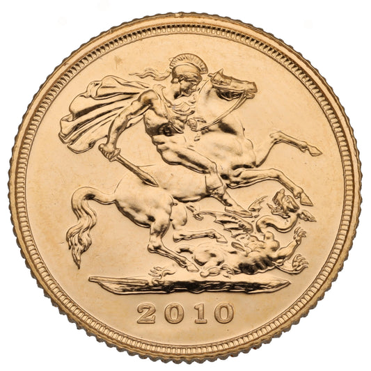 22ct Gold Queen Elizabeth II Half Sovereign Coin 2010