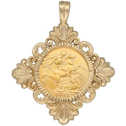 9ct Gold Full Sovereign Coin Pendant