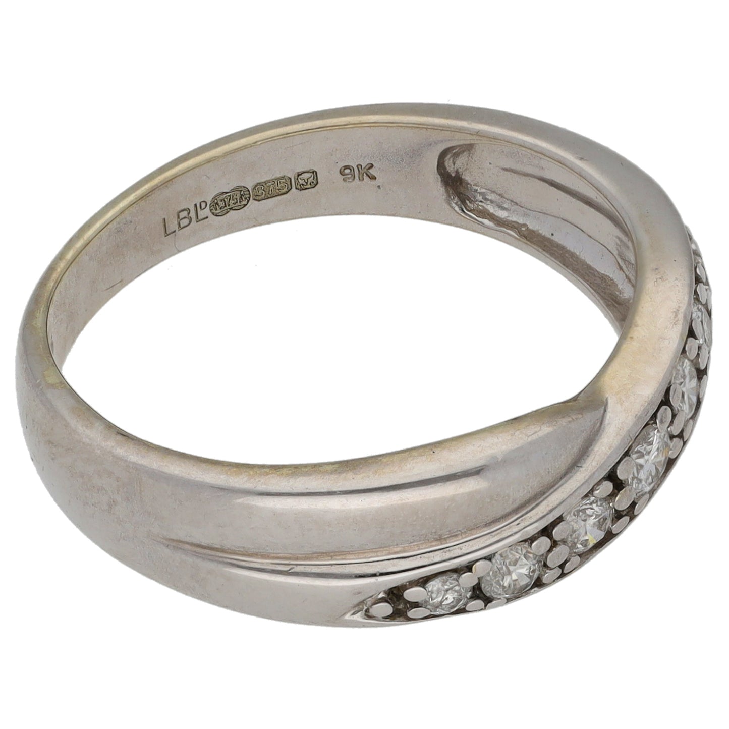 9ct White Gold 0.25ct Diamond Half Eternity Ring Size N