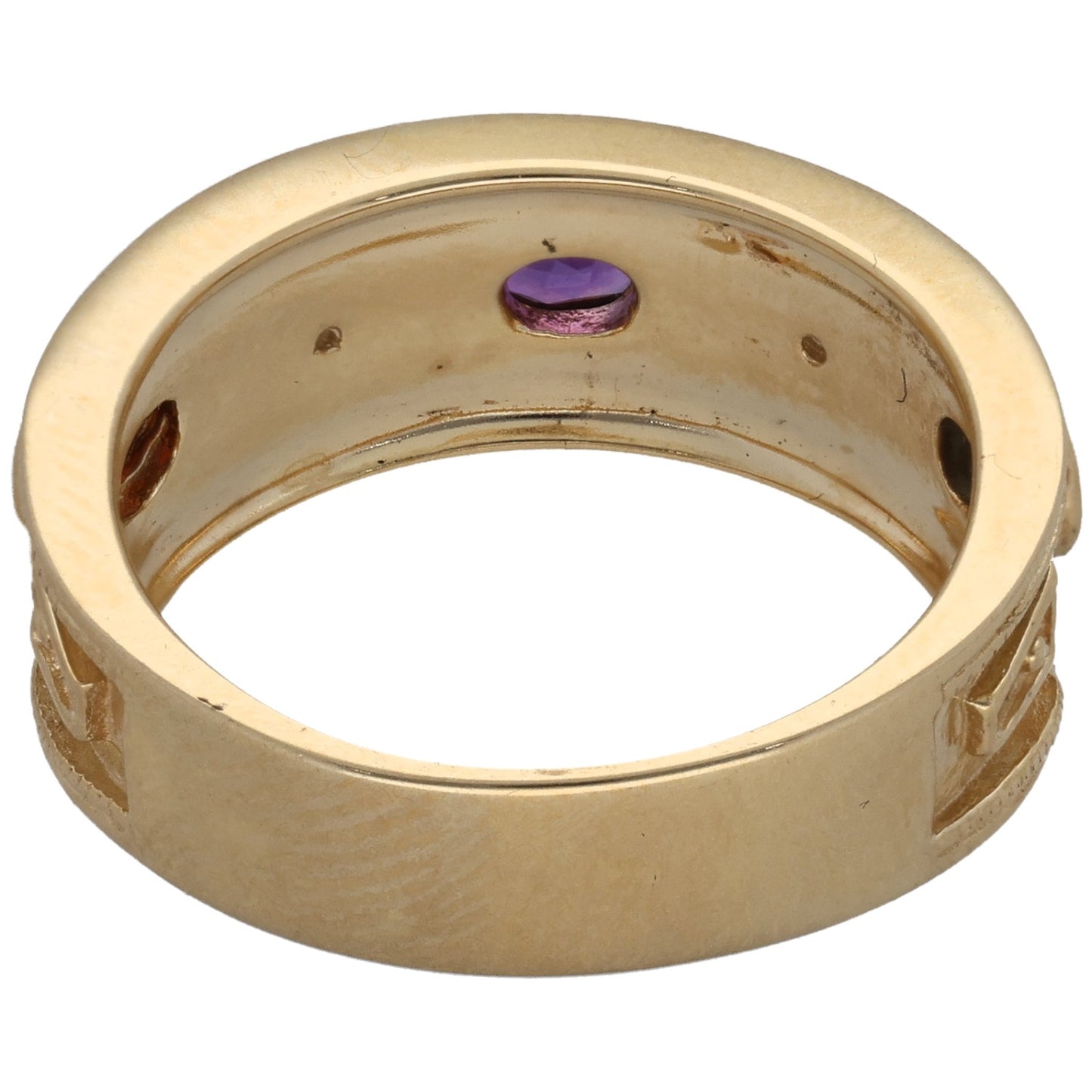 9ct Gold Garnet, Amethyst, Sapphire & 0.02ct Diamond Dress/Cocktail Ring Size R