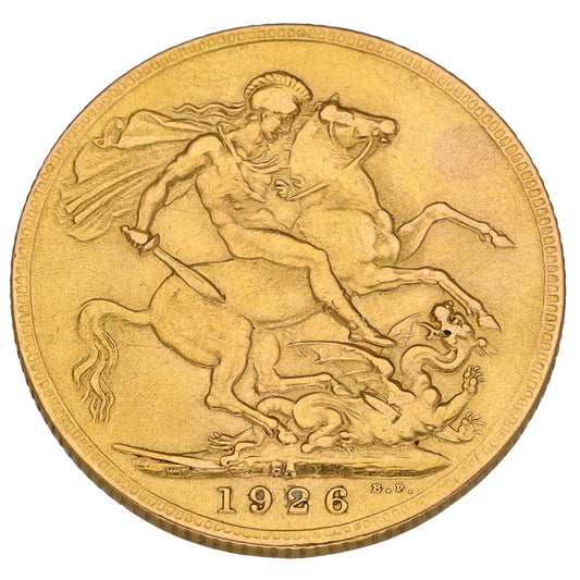 22ct Gold King George V Full Sovereign Coin 1926