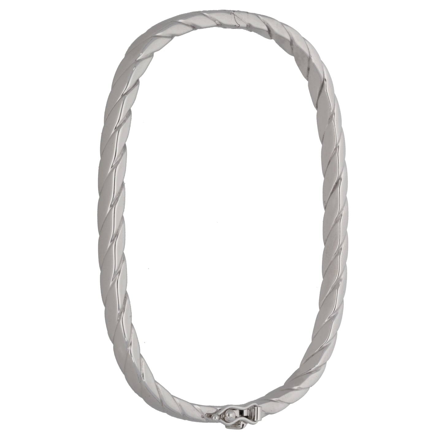 9ct White Gold Hinged/Clasp Bangle