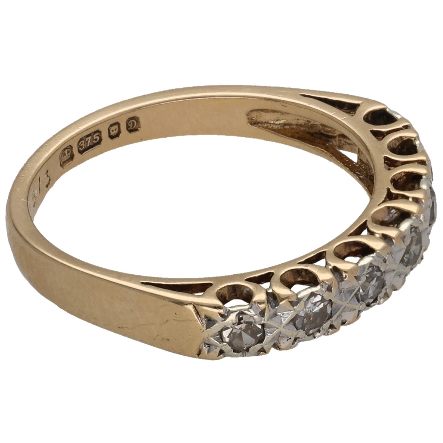 9ct Gold 0.21ct Diamond Half Eternity Ring Size L