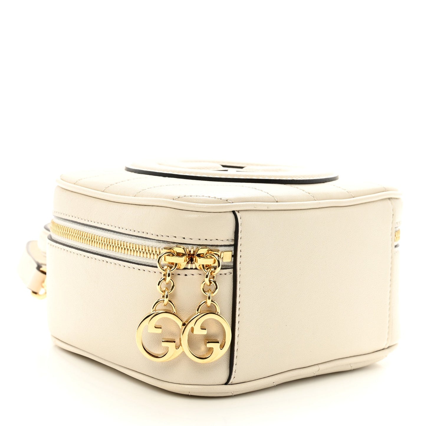 Gucci Blondie Top Handle Leather Bag - Mystic White