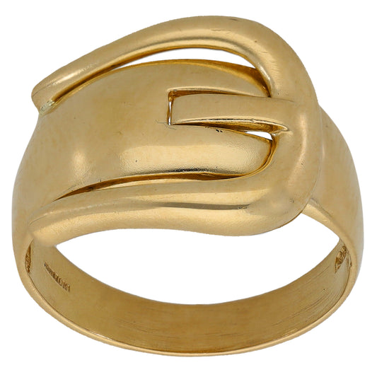 14ct Gold Buckle Ring Size Q