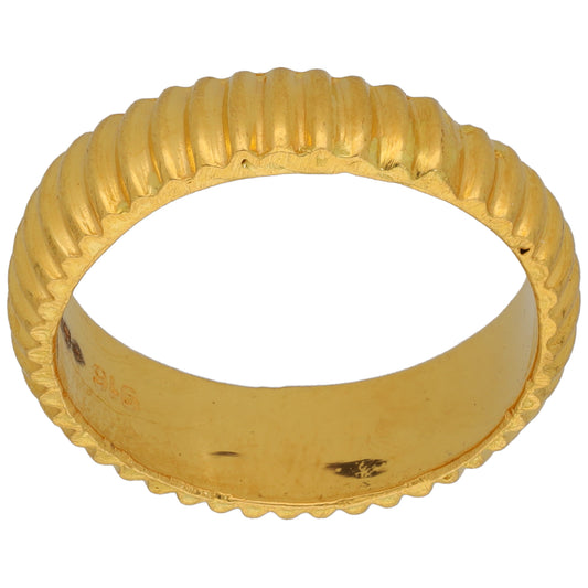 New 22ct Gold Rigged Band Ring