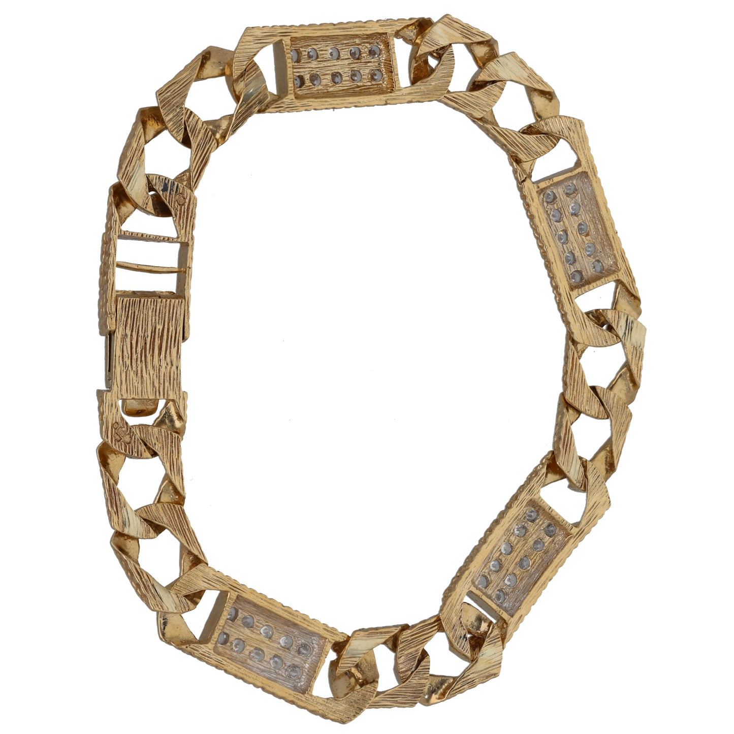 9ct Gold Cubic Zirconia Curb Bracelet