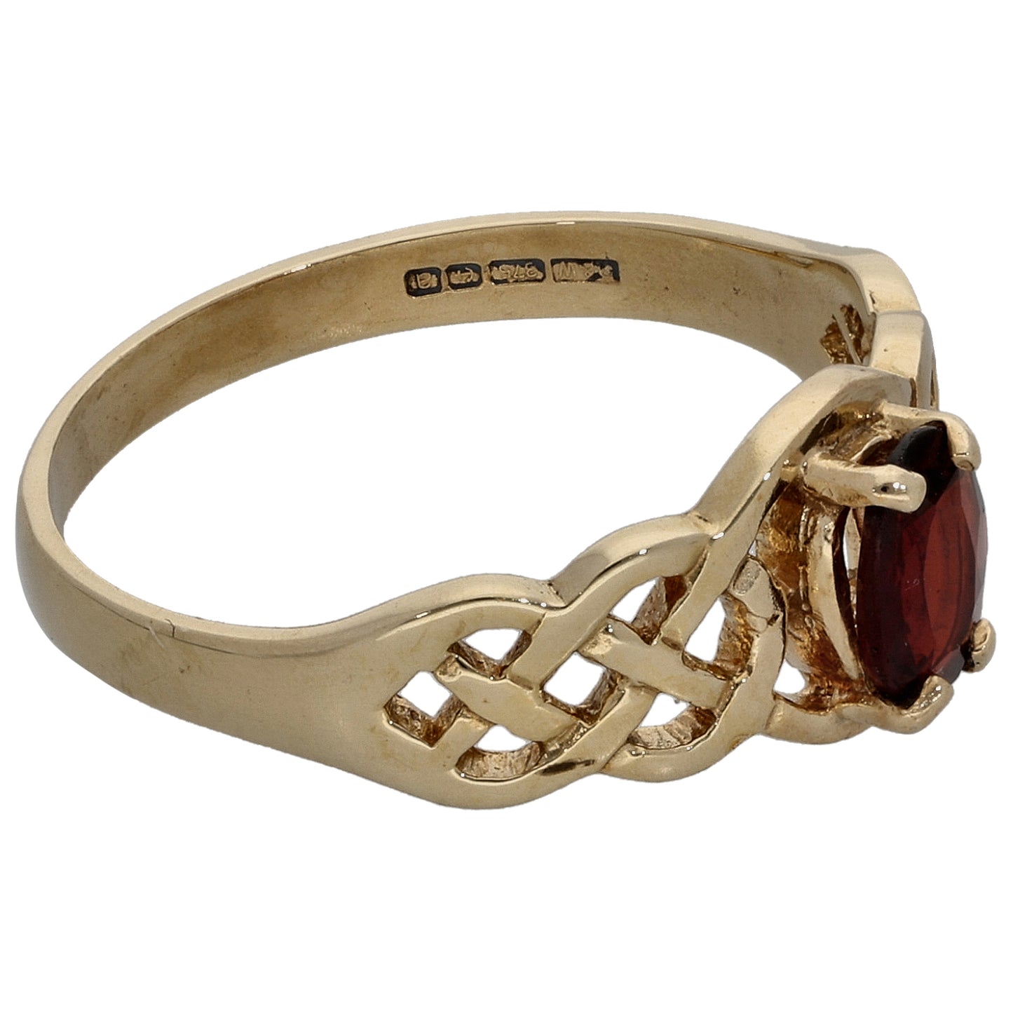 9ct Gold Garnet Single Stone Ring Size N