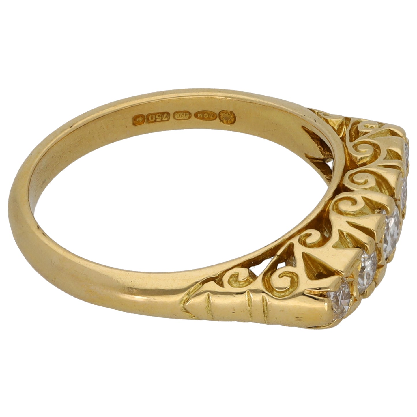 18ct Gold 0.43ct Diamond Half Eternity Ring Size N