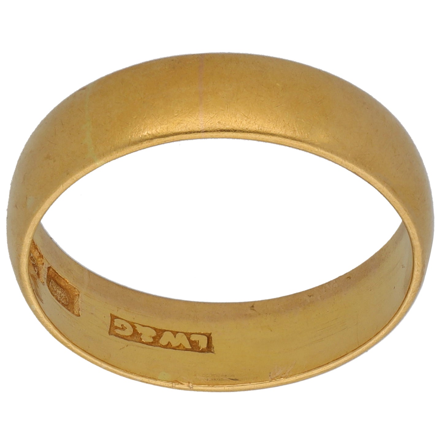 22ct Gold Plain Wedding Ring Size O