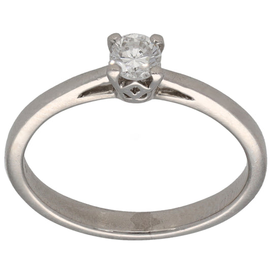 Platinum 0.20ct Diamond Solitaire Ring Size M