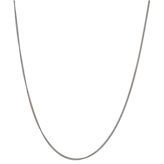 18ct White Gold Curb Chain 18"