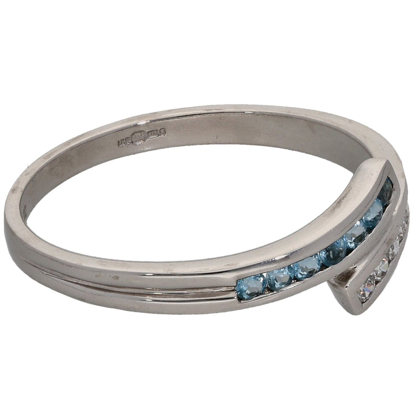 9ct White Gold Cubic Zirconia Dress/Cocktail Ring Size P