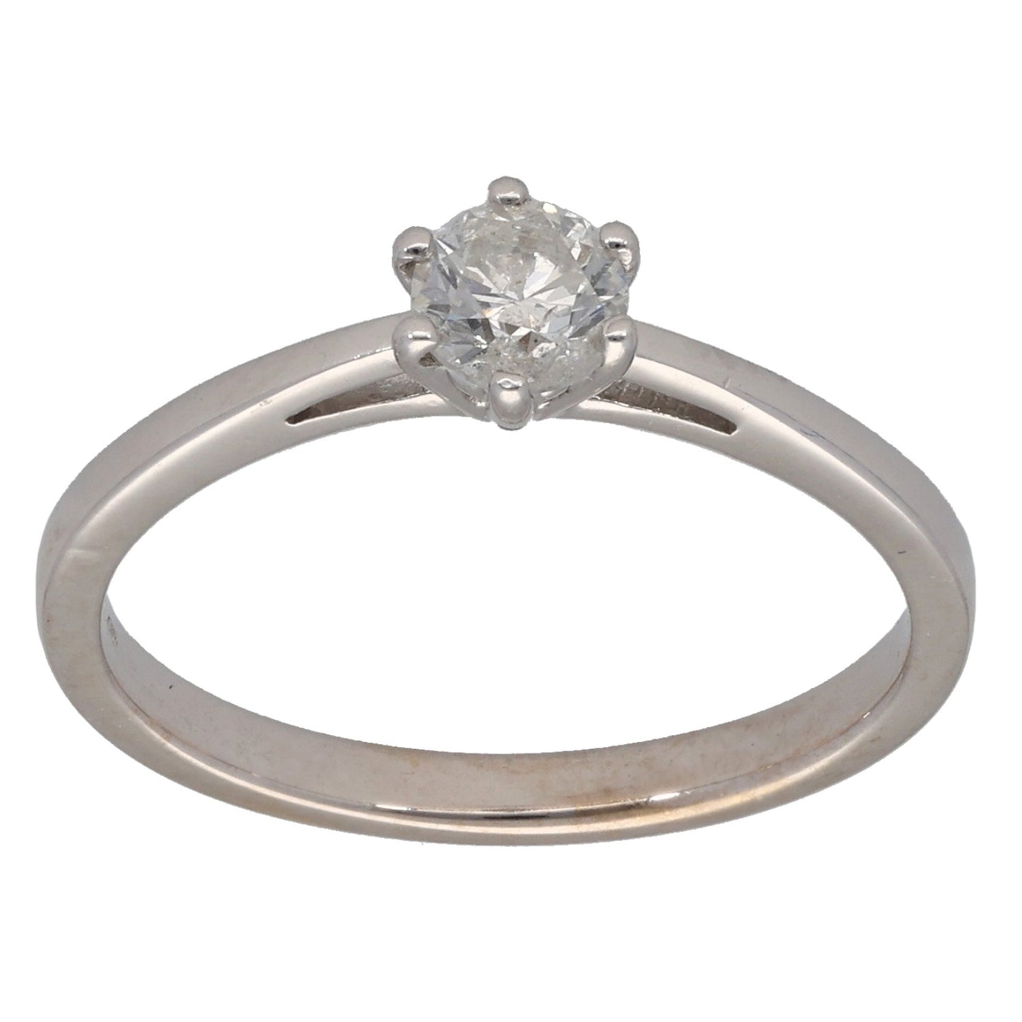 18ct White Gold 0.33ct Diamond Solitaire Ring Size L