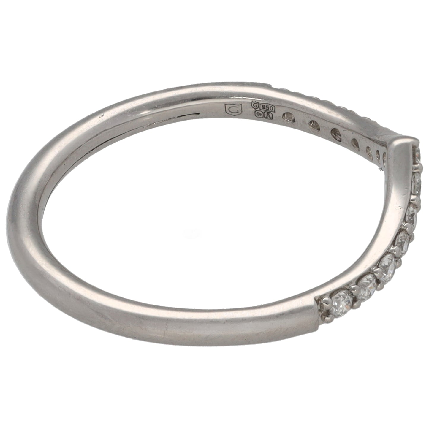 Platinum 0.26ct Diamond Wishbone Ring Size N