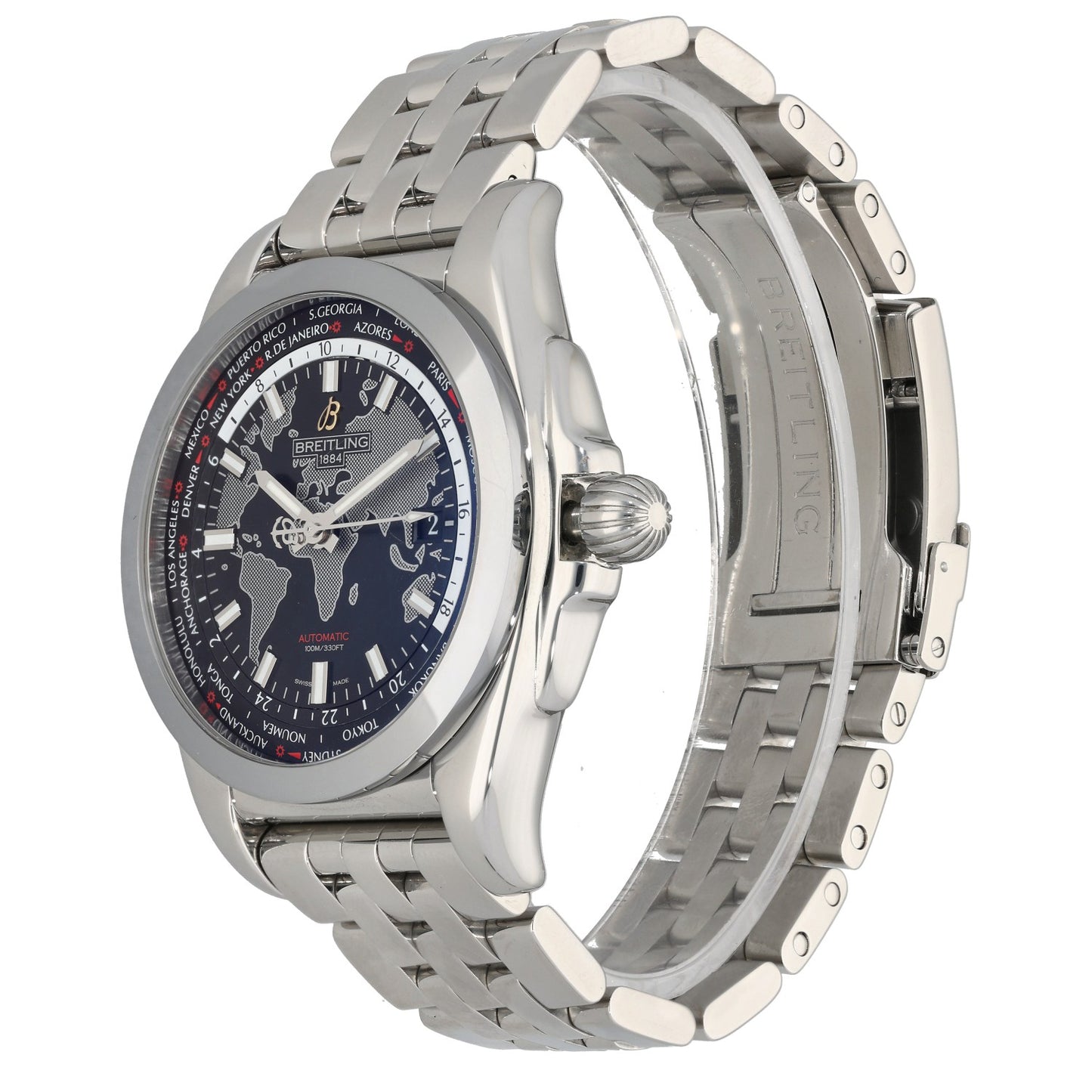 Breitling Galactic Unitime SleekT WB3510 44mm Stainless Steel Watch