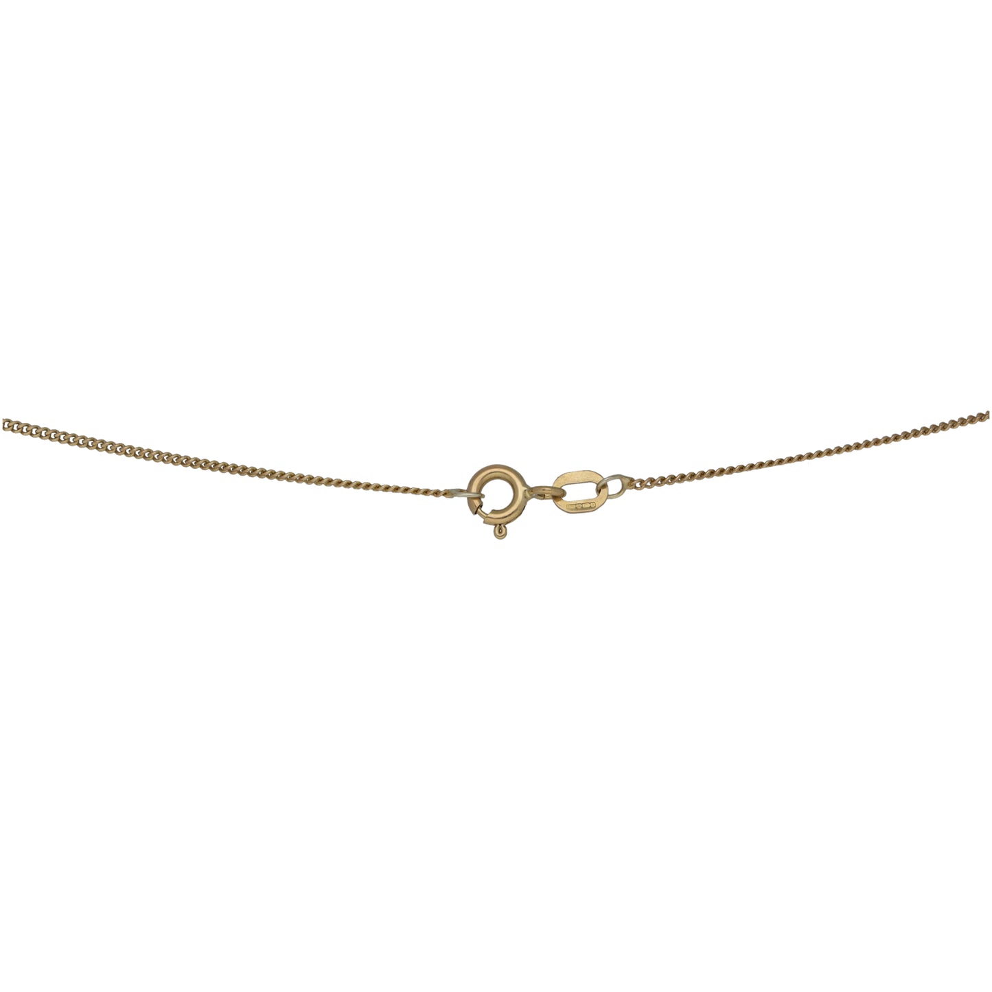 9ct gold curb chain necklace with round clasp and connector loop