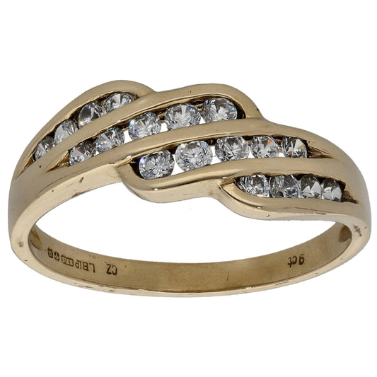 9ct Gold Cubic Zirconia Dress/Cocktail Ring Size N